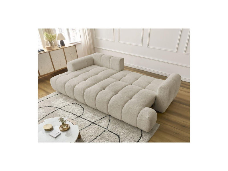 Canapé D'Angle Convertible - Fuji - Tissu Bouclette - Angle Gauche