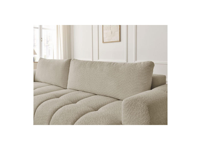 Canapé D'Angle Convertible - Fuji - Tissu Bouclette - Angle Gauche