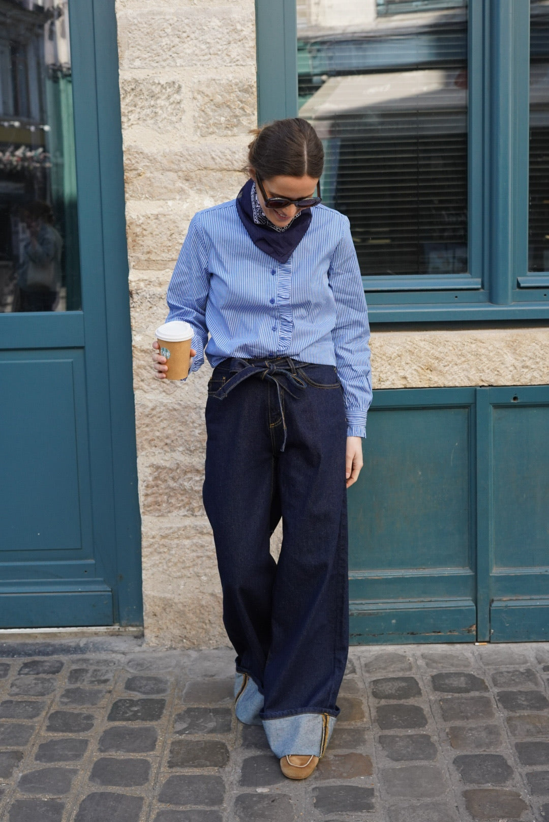 Eliott Dark Denim Wide Jeans