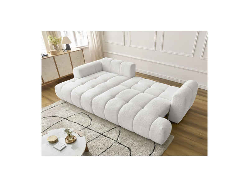 Canapé D'Angle Convertible - Fuji - Tissu Bouclette - Angle Gauche