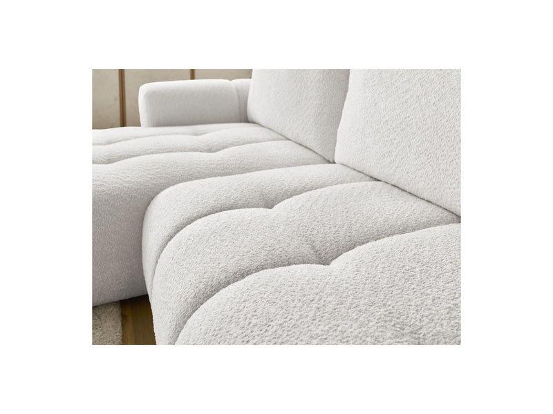 Canapé D'Angle Convertible - Fuji - Tissu Bouclette - Angle Gauche