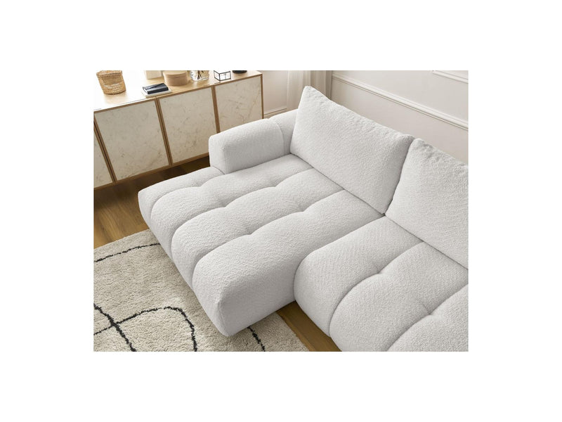 Canapé D'Angle Convertible - Fuji - Tissu Bouclette - Angle Gauche