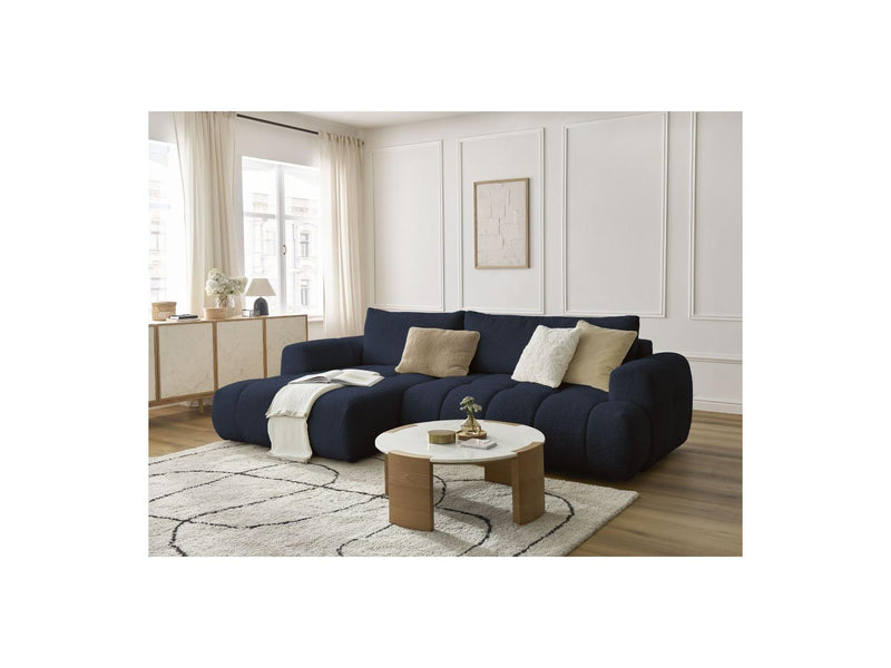 Canapé D'Angle Convertible - Fuji - Tissu Bouclette - Angle Gauche