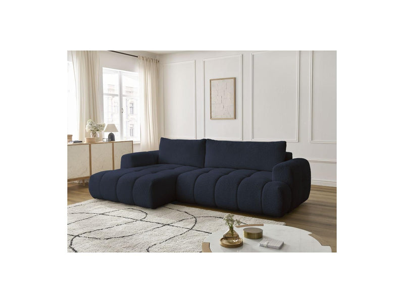 Canapé D'Angle Convertible - Fuji - Tissu Bouclette - Angle Gauche