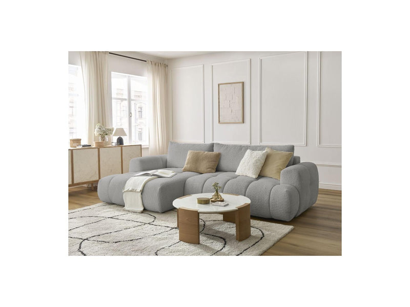 Canapé D'Angle Convertible - Fuji - Tissu Bouclette - Angle Gauche