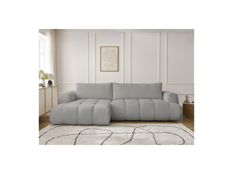 Canapé D'Angle Convertible - Fuji - Tissu Bouclette - Angle Gauche