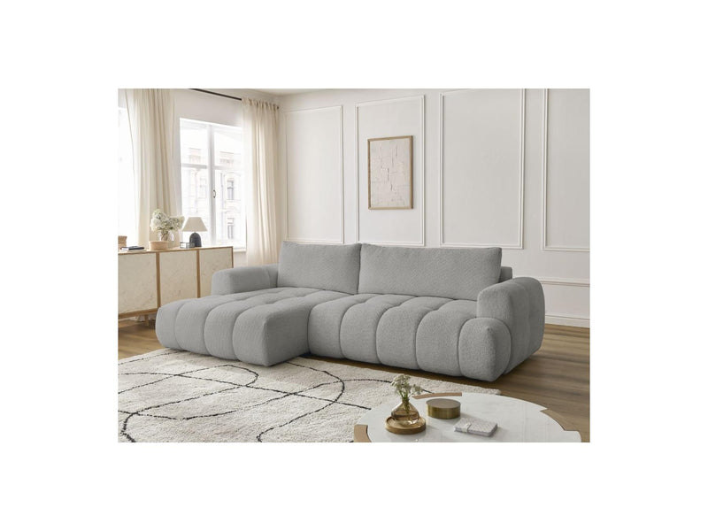 Canapé D'Angle Convertible - Fuji - Tissu Bouclette - Angle Gauche