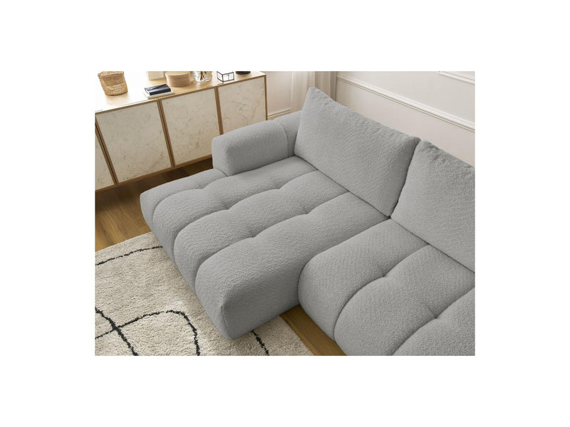 Canapé D'Angle Convertible - Fuji - Tissu Bouclette - Angle Gauche