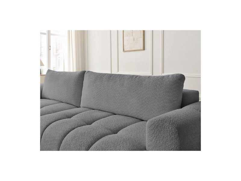 Canapé D'Angle Convertible - Fuji - Tissu Bouclette - Angle Gauche