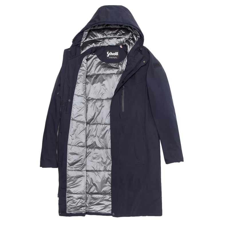 Schott - Parka Longue À Capuche Emmett2 - Marine/Gris