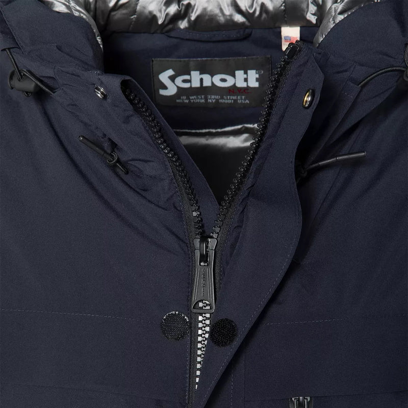 Schott - Parka Longue À Capuche Emmett2 - Marine/Gris