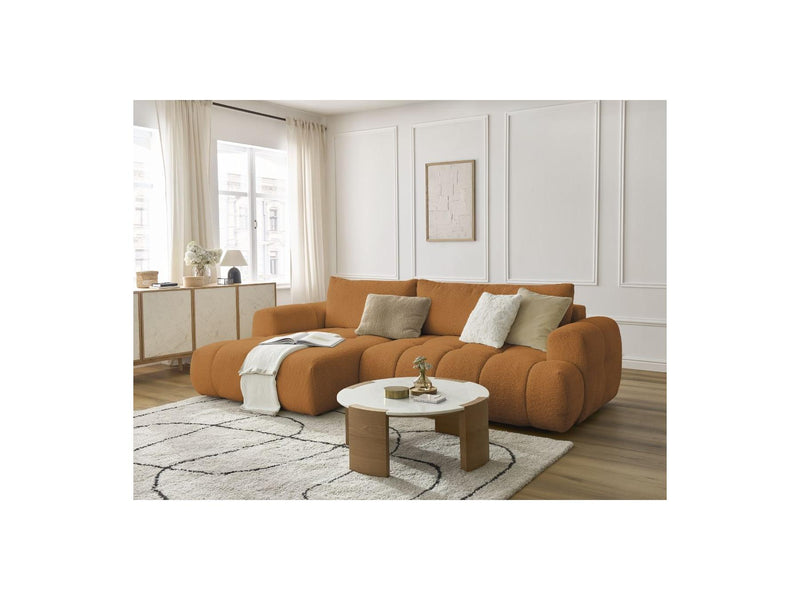 Canapé D'Angle Convertible - Fuji - Tissu Bouclette - Angle Gauche