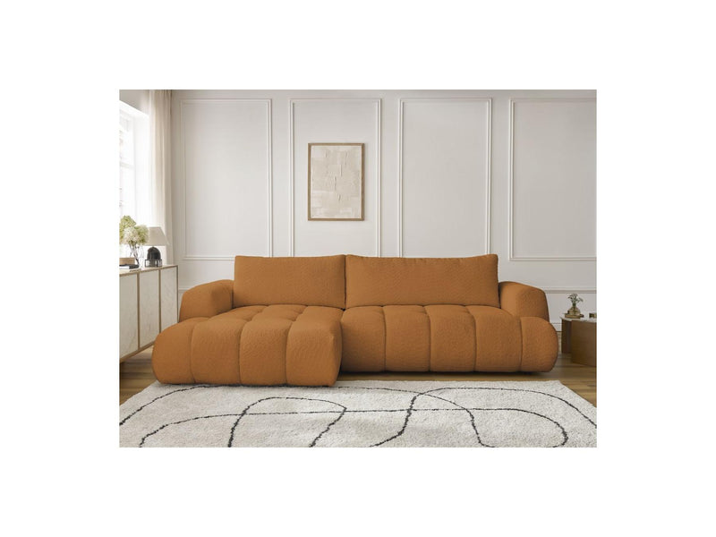 Canapé D'Angle Convertible - Fuji - Tissu Bouclette - Angle Gauche