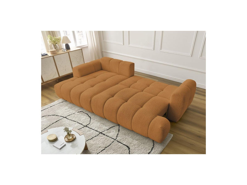 Canapé D'Angle Convertible - Fuji - Tissu Bouclette - Angle Gauche