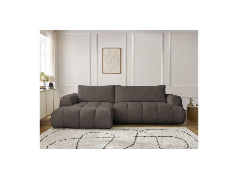 Canapé D'Angle Convertible - Fuji - Tissu Bouclette - Angle Gauche