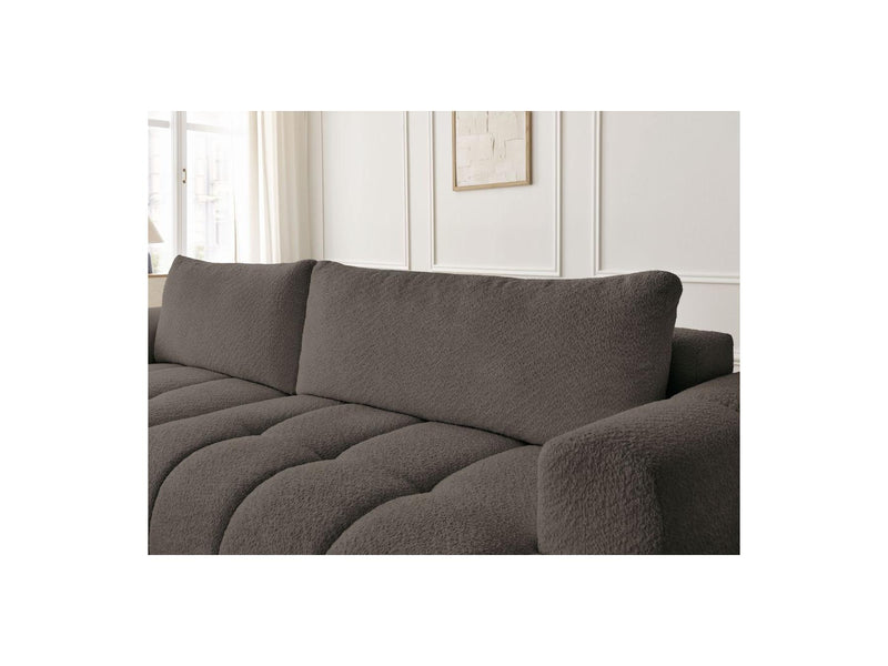 Canapé D'Angle Convertible - Fuji - Tissu Bouclette - Angle Gauche