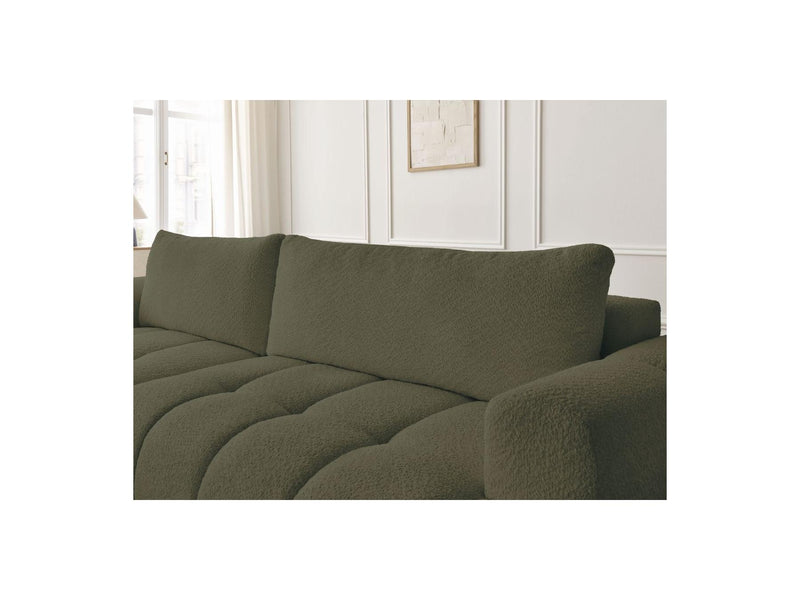 Canapé D'Angle Convertible - Fuji - Tissu Bouclette - Angle Gauche