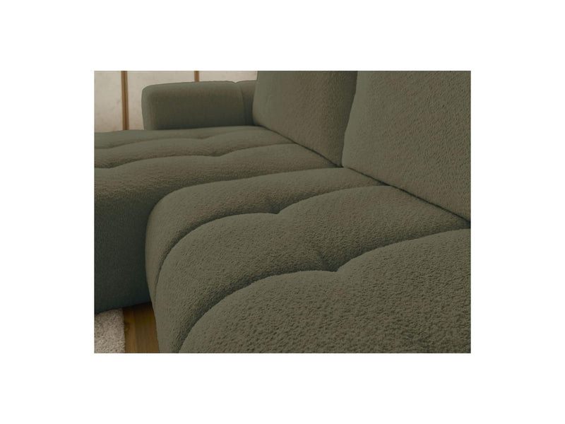 Canapé D'Angle Convertible - Fuji - Tissu Bouclette - Angle Gauche