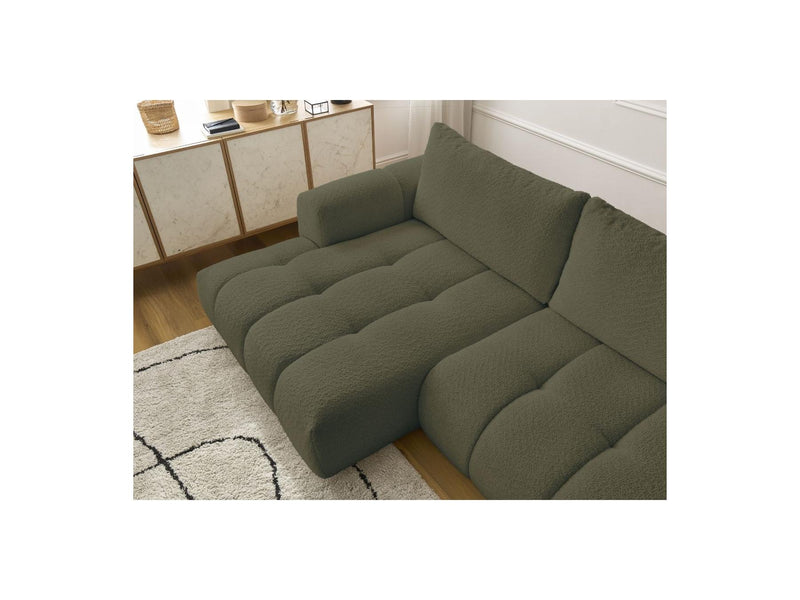Canapé D'Angle Convertible - Fuji - Tissu Bouclette - Angle Gauche