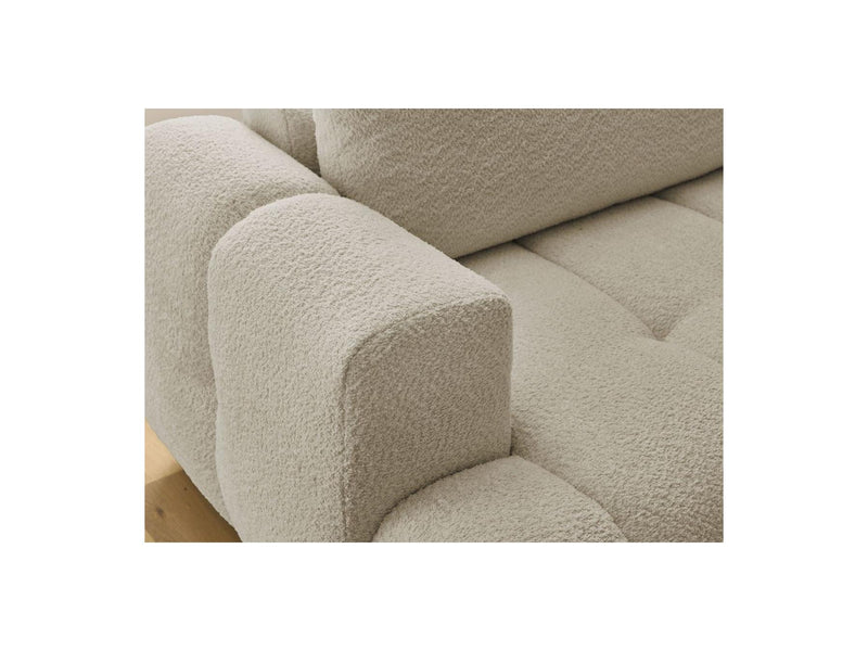 Canapé D'Angle L Convertible - Fuji - Tissu Bouclette - Angle Droit