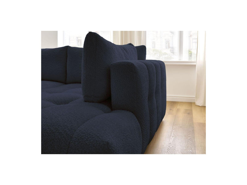 Canapé D'Angle L Convertible - Fuji - Tissu Bouclette - Angle Droit