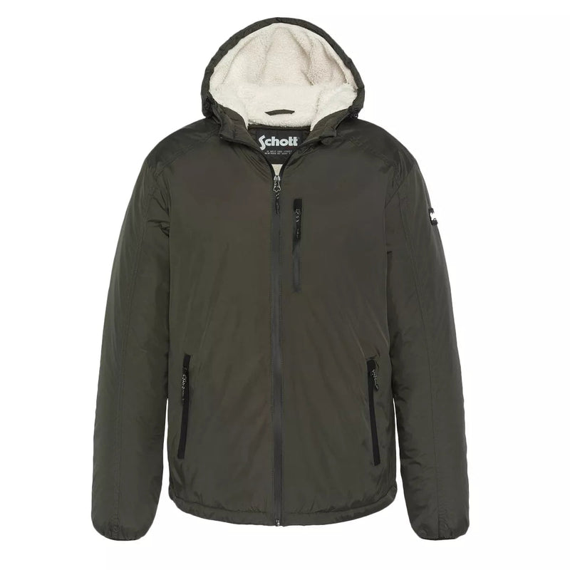 Schott - Parka À Capuche Doublée Sherpa Bladen - Kaki
