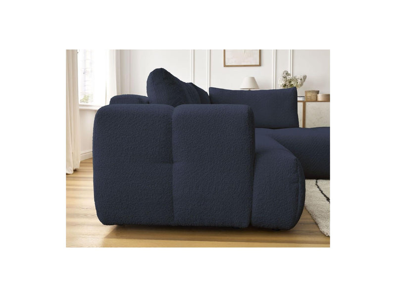 Canapé D'Angle L Convertible - Fuji - Tissu Bouclette - Angle Droit