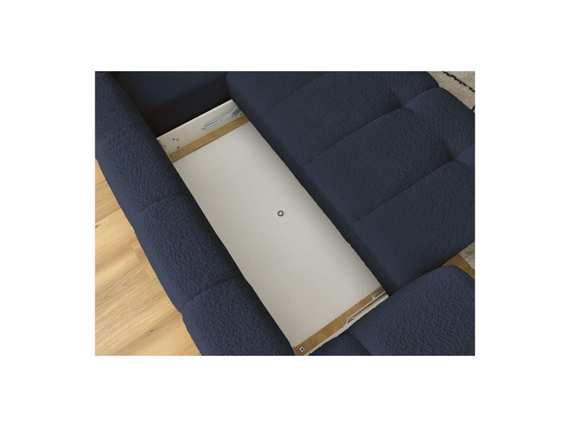 Canapé D'Angle L Convertible - Fuji - Tissu Bouclette - Angle Droit