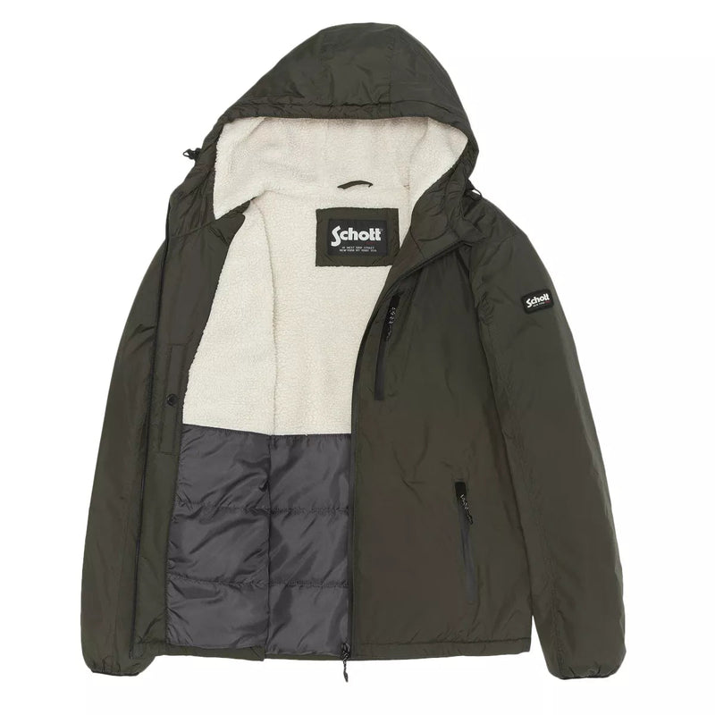 Schott - Parka À Capuche Doublée Sherpa Bladen - Kaki