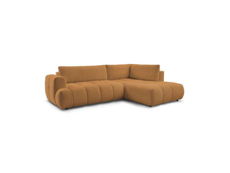 Canapé D'Angle L Convertible - Fuji - Tissu Bouclette - Angle Droit