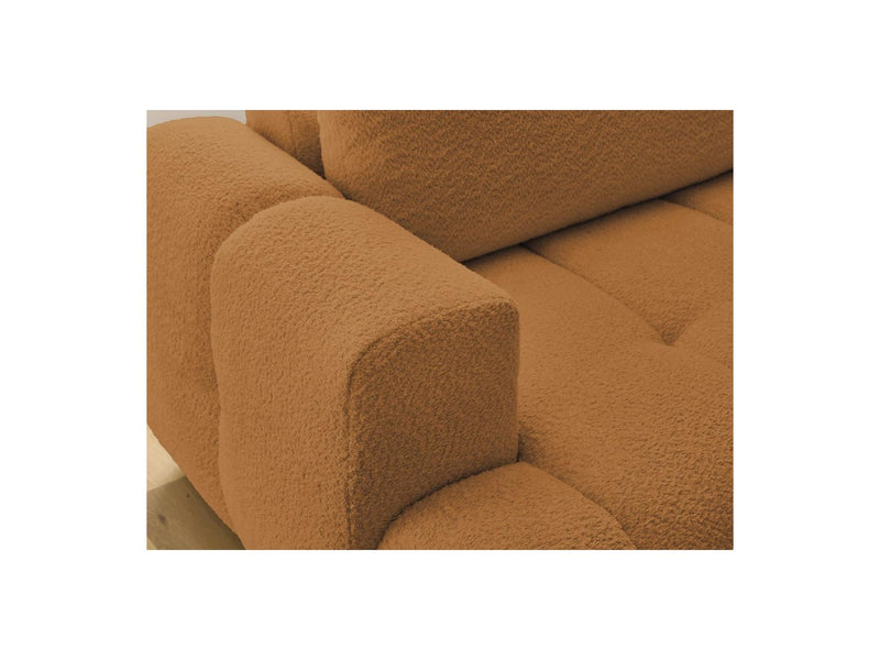 Canapé D'Angle L Convertible - Fuji - Tissu Bouclette - Angle Droit