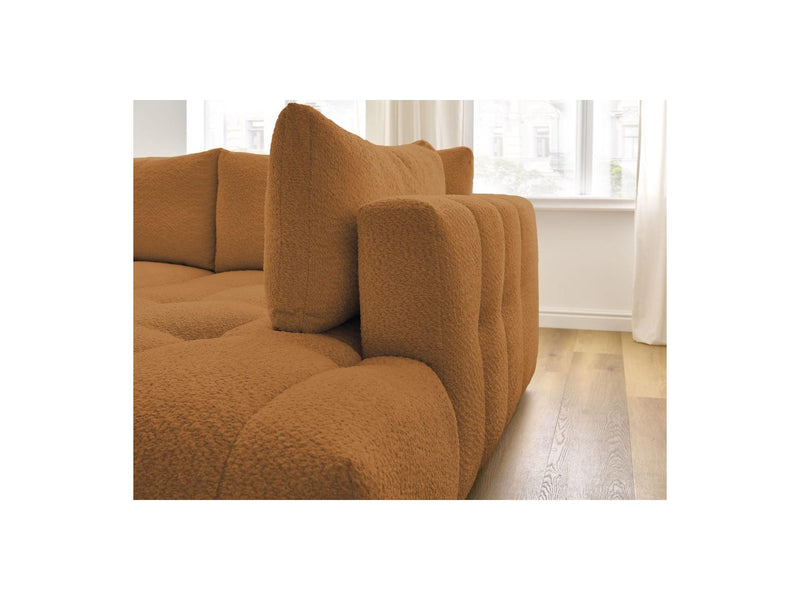 Canapé D'Angle L Convertible - Fuji - Tissu Bouclette - Angle Droit