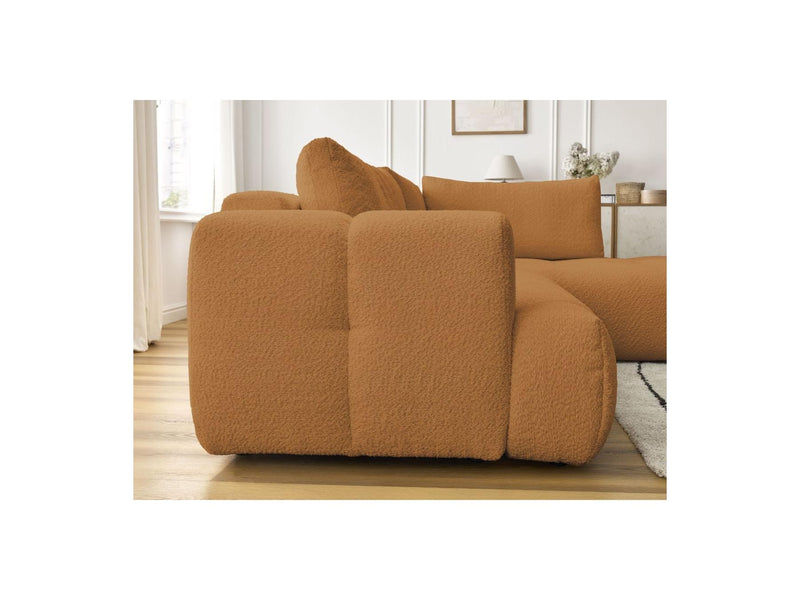 Canapé D'Angle L Convertible - Fuji - Tissu Bouclette - Angle Droit