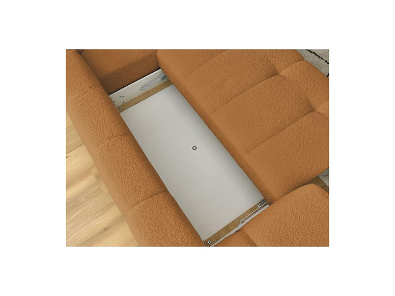 Canapé D'Angle L Convertible - Fuji - Tissu Bouclette - Angle Droit