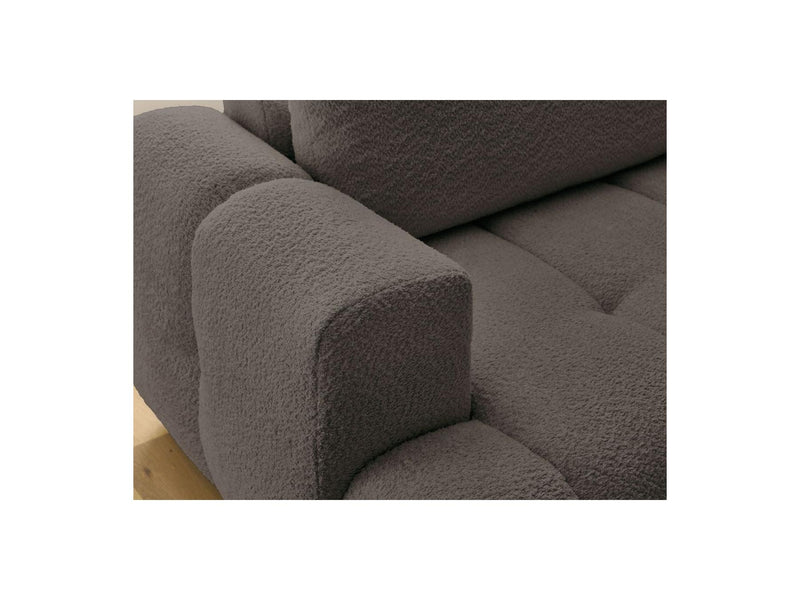 Canapé D'Angle L Convertible - Fuji - Tissu Bouclette - Angle Droit