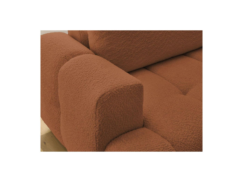 Canapé D'Angle L Convertible - Fuji - Tissu Bouclette - Angle Droit