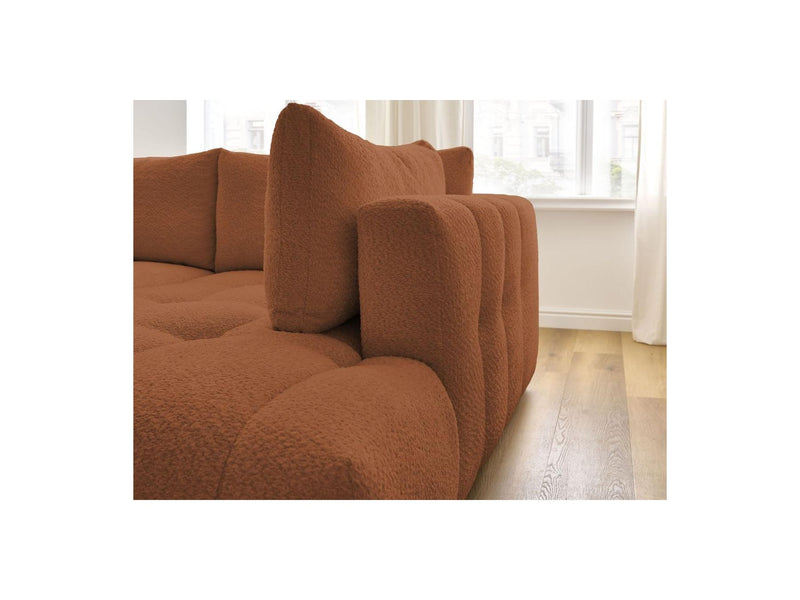 Canapé D'Angle L Convertible - Fuji - Tissu Bouclette - Angle Droit