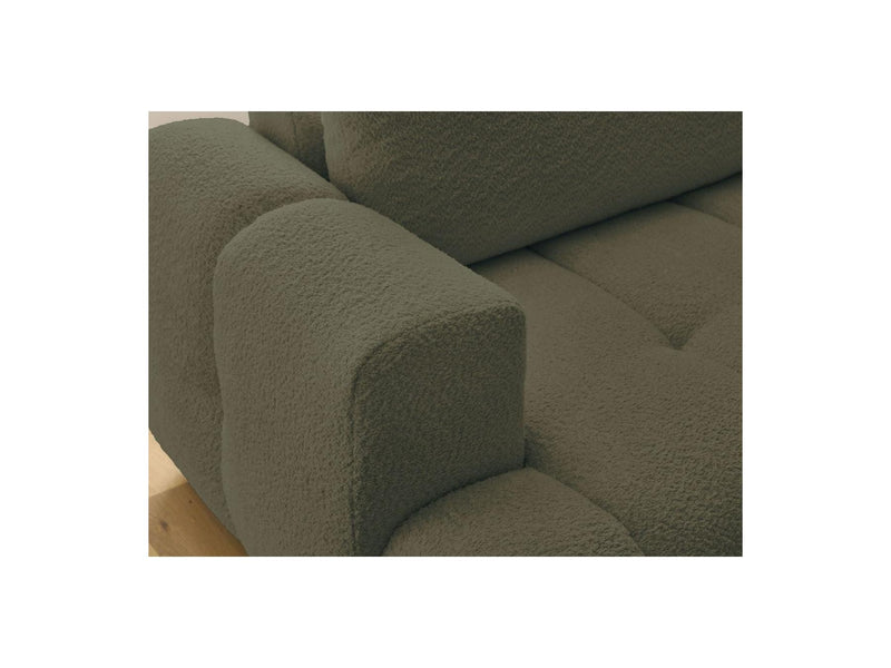 Canapé D'Angle L Convertible - Fuji - Tissu Bouclette - Angle Droit