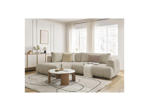 Fuji - Convertible L Corner Sofa - Bouclette Fabric - Left Corner