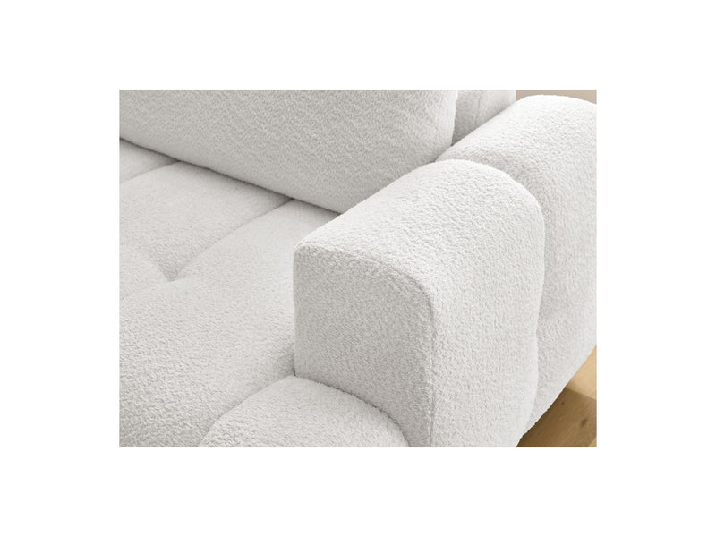 Canapé D'Angle L Convertible - Fuji - Tissu Bouclette - Angle Gauche