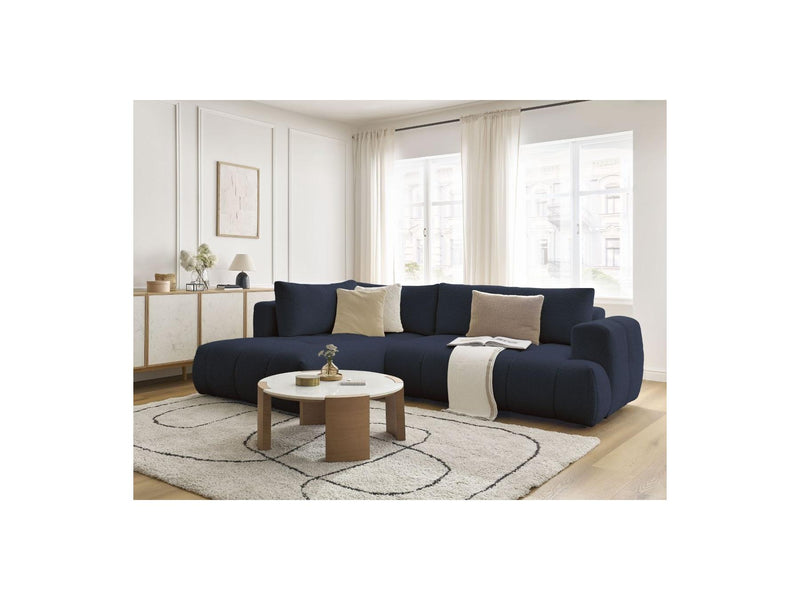 Canapé D'Angle L Convertible - Fuji - Tissu Bouclette - Angle Gauche