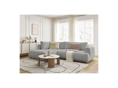 Canapé D'Angle L Convertible - Fuji - Tissu Bouclette - Angle Gauche