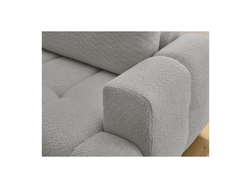 Canapé D'Angle L Convertible - Fuji - Tissu Bouclette - Angle Gauche