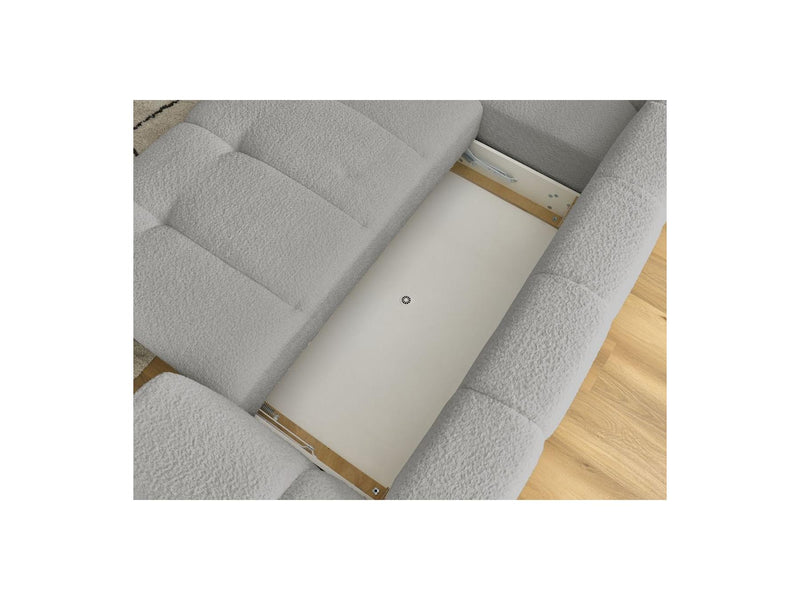 Canapé D'Angle L Convertible - Fuji - Tissu Bouclette - Angle Gauche