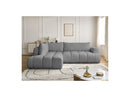 Canapé D'Angle L Convertible - Fuji - Tissu Bouclette - Angle Gauche