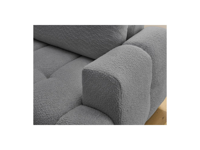 Canapé D'Angle L Convertible - Fuji - Tissu Bouclette - Angle Gauche