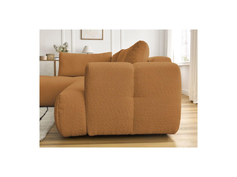 Canapé D'Angle L Convertible - Fuji - Tissu Bouclette - Angle Gauche