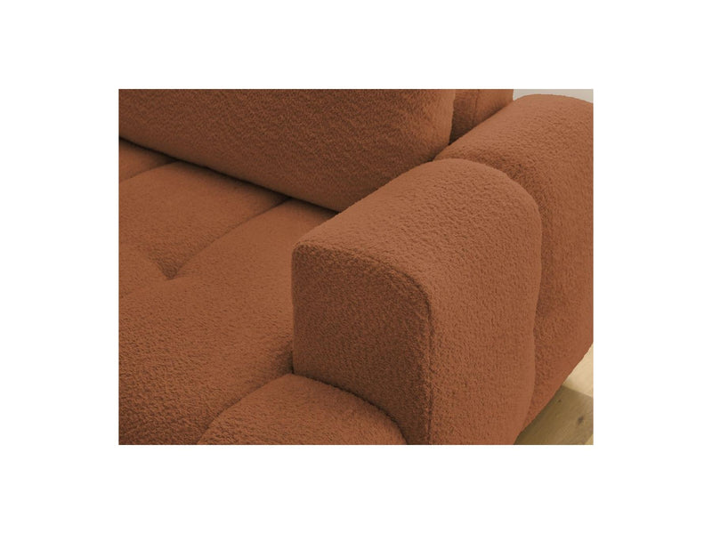 Canapé D'Angle L Convertible - Fuji - Tissu Bouclette - Angle Gauche