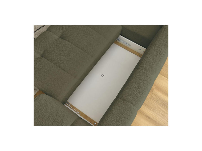 Canapé D'Angle L Convertible - Fuji - Tissu Bouclette - Angle Gauche