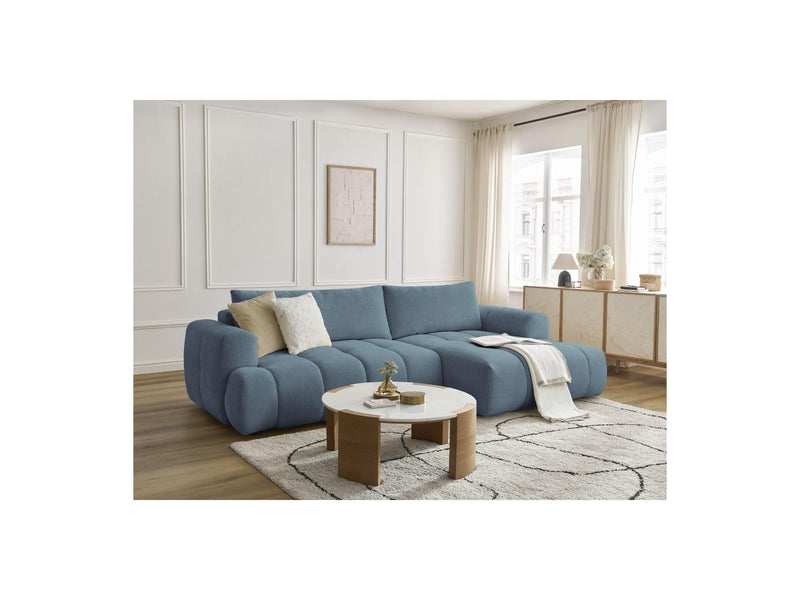 Canapé D'Angle Convertible - Fuji - Tissu Lisse - Angle Droit